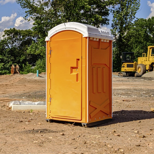 how often are the portable restrooms cleaned and serviced during a rental period in Hye TX